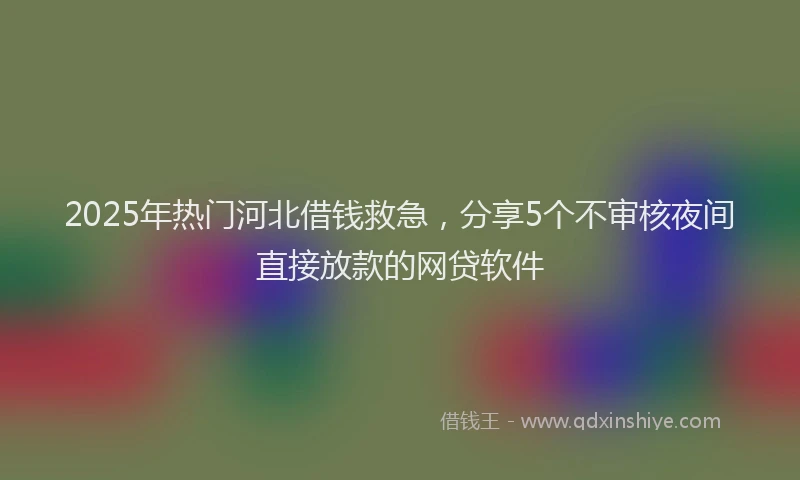 2025年热门河北借钱救急，分享5个不审核夜间直接放款的网贷软件