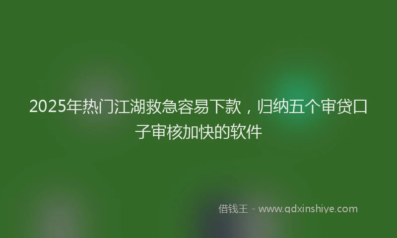 2025年热门江湖救急容易下款，归纳五个审贷口子审核加快的软件