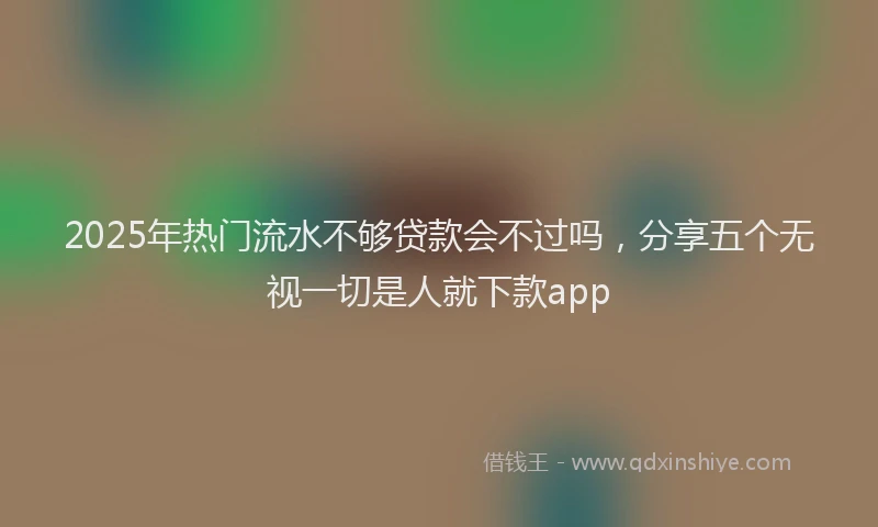 2025年热门流水不够贷款会不过吗，分享五个无视一切是人就下款app