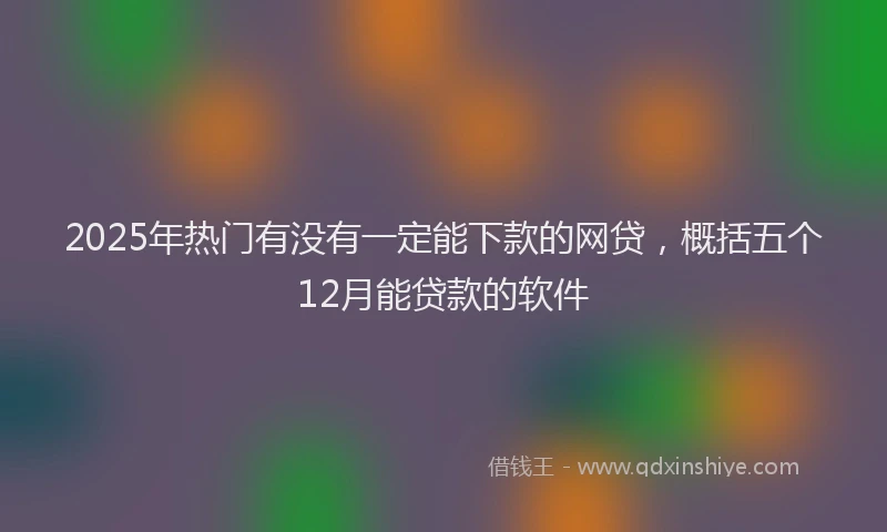 2025年热门有没有一定能下款的网贷，概括五个12月能贷款的软件