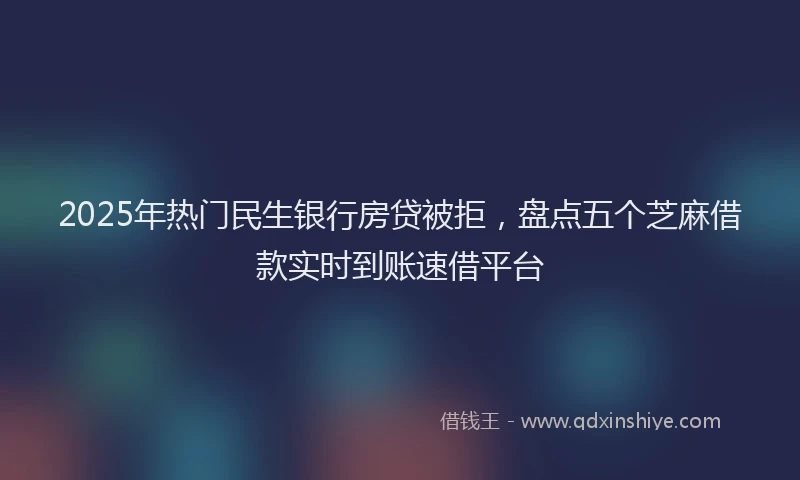 2025年热门民生银行房贷被拒，盘点五个芝麻借款实时到账速借平台