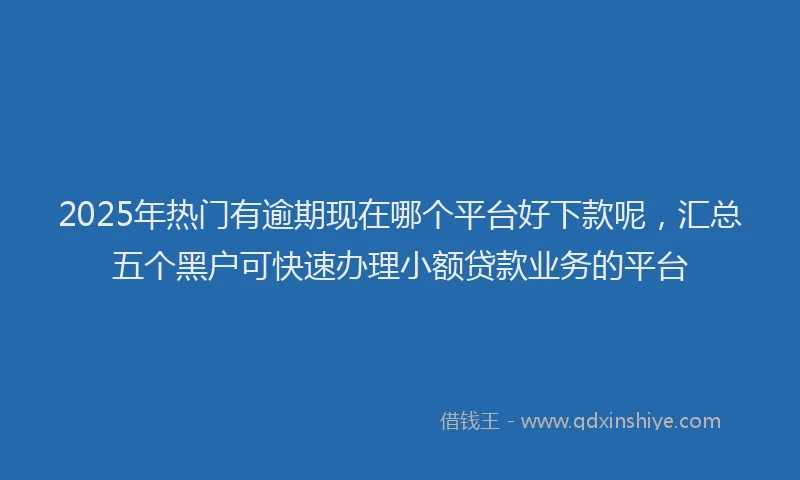 2025年热门有逾期现在哪个平台好下款呢，汇总五个黑户可快速办理小额贷款业务的平台