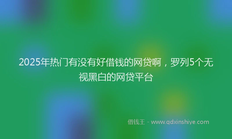 2025年热门有没有好借钱的网贷啊，罗列5个无视黑白的网贷平台