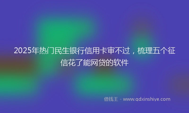 2025年热门民生银行信用卡审不过，梳理五个征信花了能网贷的软件