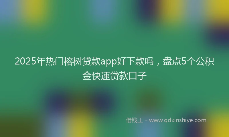 2025年热门榕树贷款app好下款吗，盘点5个公积金快速贷款口子