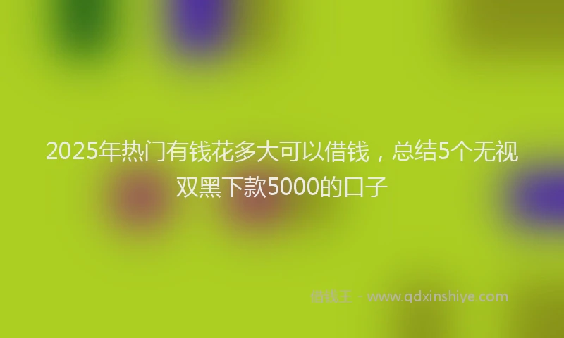 2025年热门有钱花多大可以借钱，总结5个无视双黑下款5000的口子