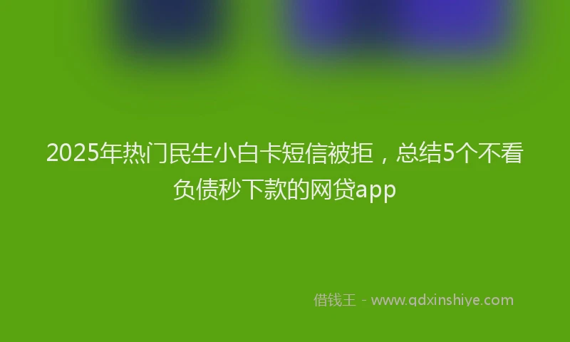 2025年热门民生小白卡短信被拒，总结5个不看负债秒下款的网贷app
