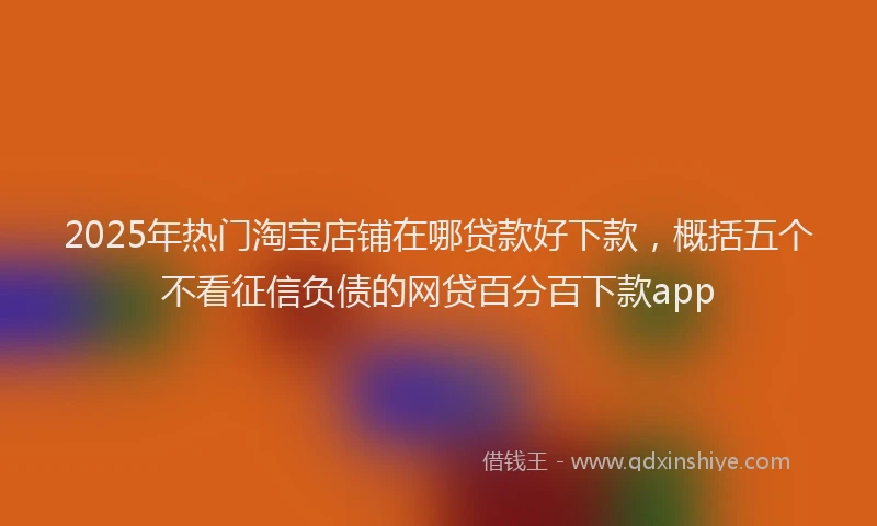 2025年热门淘宝店铺在哪贷款好下款，概括五个不看征信负债的网贷百分百下款app