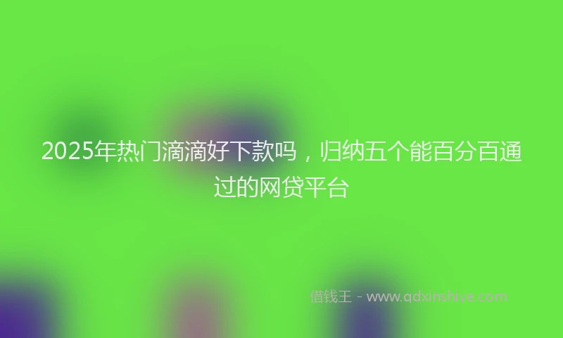 2025年热门滴滴好下款吗，归纳五个能百分百通过的网贷平台