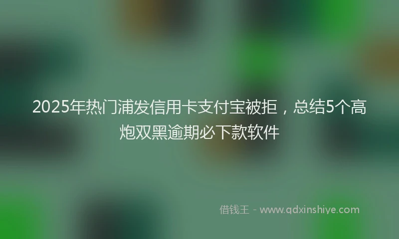 2025年热门浦发信用卡支付宝被拒，总结5个高炮双黑逾期必下款软件