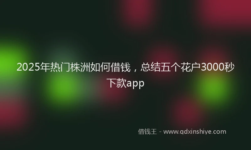 2025年热门株洲如何借钱,总结五个花户3000秒下款app
