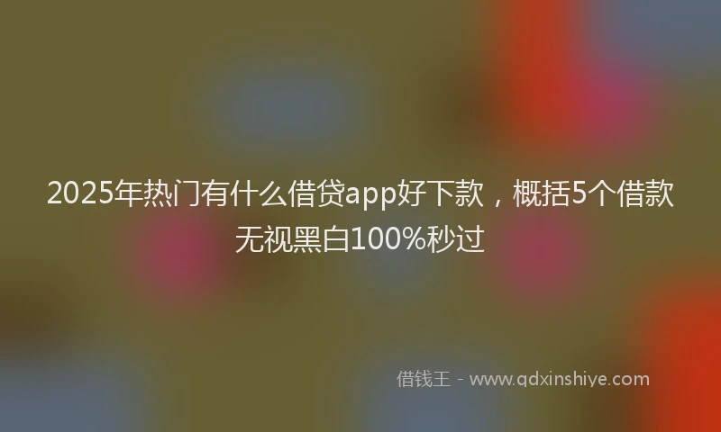 2025年热门有什么借贷app好下款，概括5个借款无视黑白100%秒过