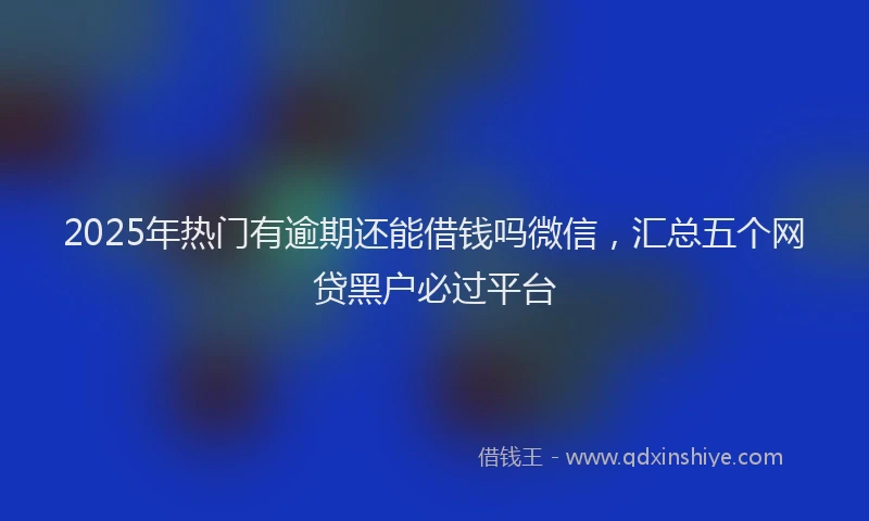 2025年热门有逾期还能借钱吗微信，汇总五个网贷黑户必过平台
