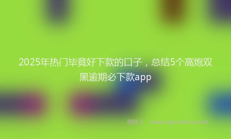 2025年热门毕竟好下款的口子，总结5个高炮双黑逾期必下款app