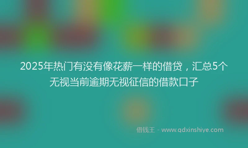 2025年热门有没有像花薪一样的借贷，汇总5个无视当前逾期无视征信的借款口子