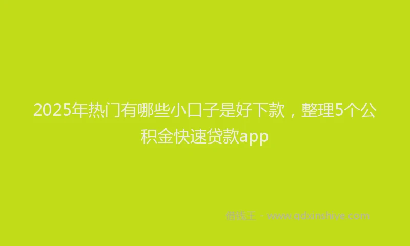 2025年热门有哪些小口子是好下款,整理5个公积金快速贷款app