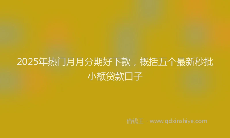 2025年热门月月分期好下款，概括五个最新秒批小额贷款口子
