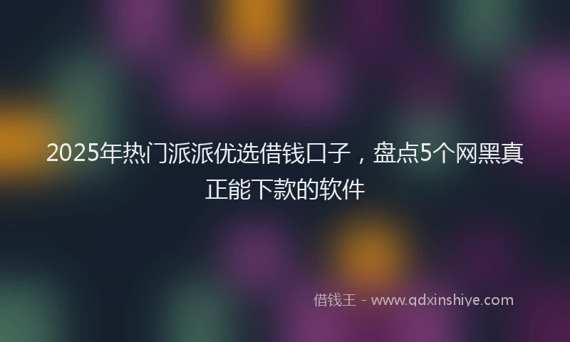2025年热门派派优选借钱口子，盘点5个网黑真正能下款的软件