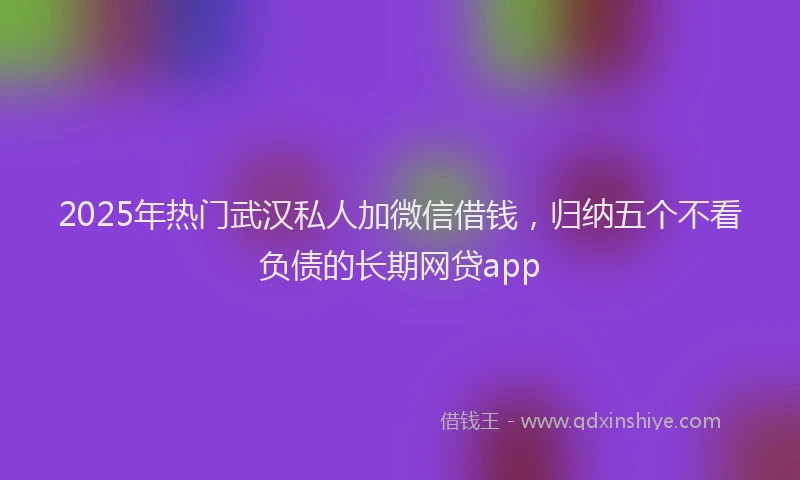 2025年热门武汉私人加微信借钱，归纳五个不看负债的长期网贷app