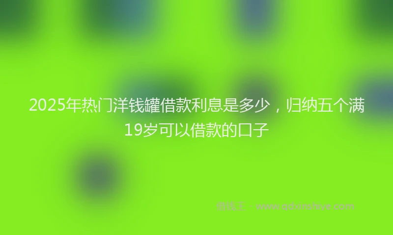 2025年热门洋钱罐借款利息是多少，归纳五个满19岁可以借款的口子