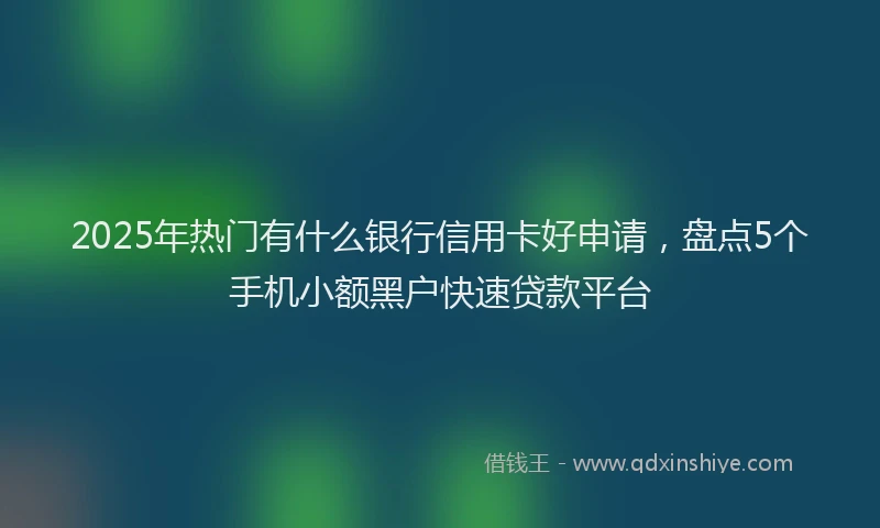 2025年热门有什么银行信用卡好申请，盘点5个手机小额黑户快速贷款平台