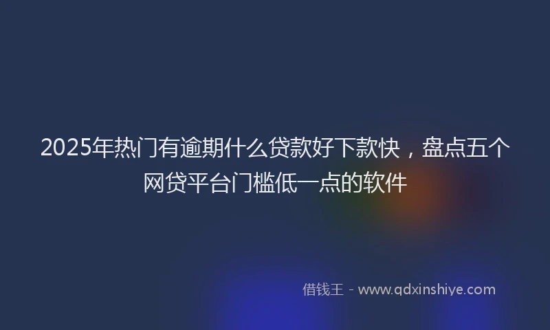 2025年热门有逾期什么贷款好下款快，盘点五个网贷平台门槛低一点的软件