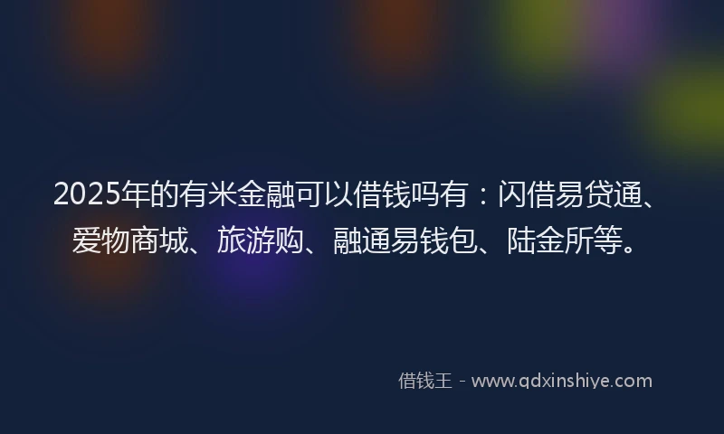 2025年的有米金融可以借钱吗有：闪借易贷通、爱物商城、旅游购、融通易钱包、陆金所等。