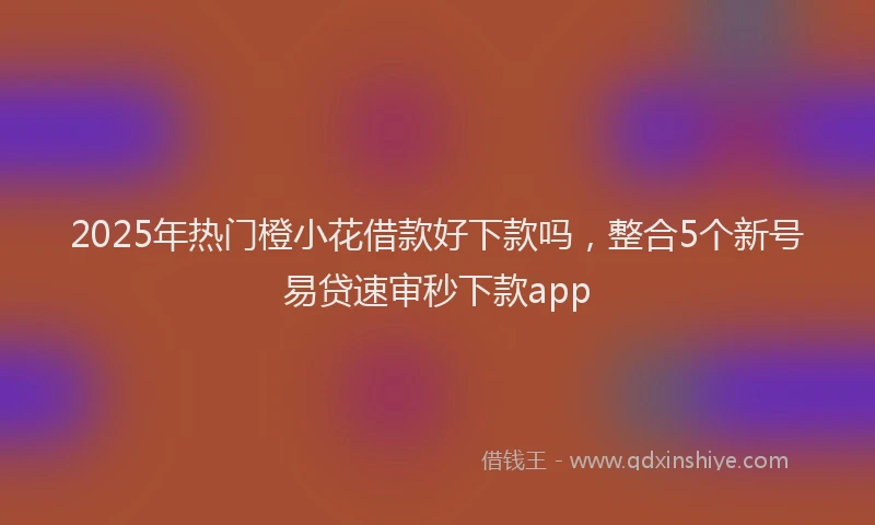 2025年热门橙小花借款好下款吗,整合5个新号易贷速审秒下款app