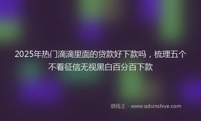 2025年热门滴滴里面的贷款好下款吗，梳理五个不看征信无视黑白百分百下款