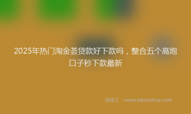 2025年热门淘金荟贷款好下款吗，整合五个高炮口子秒下款最新
