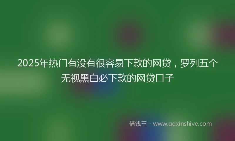 2025年热门有没有很容易下款的网贷,罗列五个无视黑白必下款的网贷口子