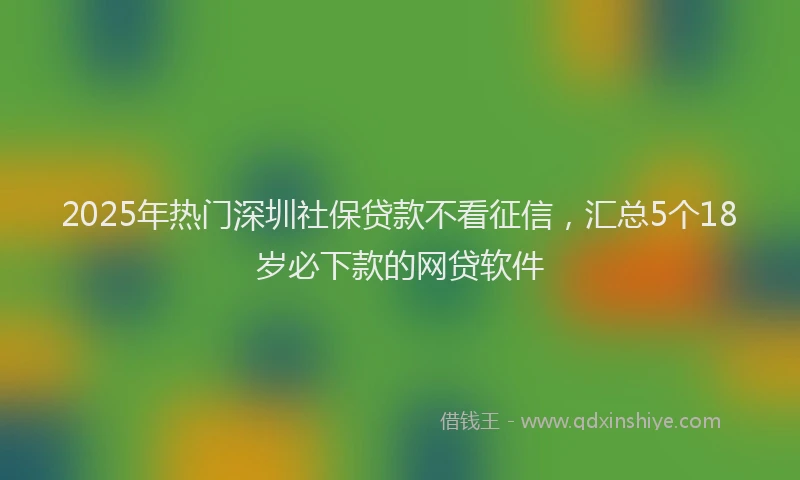 2025年热门深圳社保贷款不看征信，汇总5个18岁必下款的网贷软件