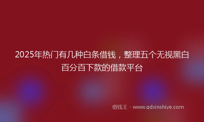 2025年热门有几种白条借钱，整理五个无视黑白百分百下款的借款平台