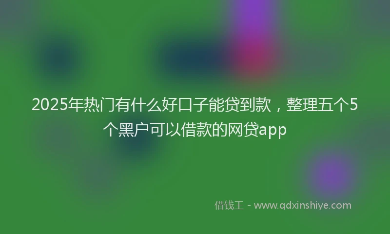 2025年热门有什么好口子能贷到款，整理五个5个黑户可以借款的网贷app