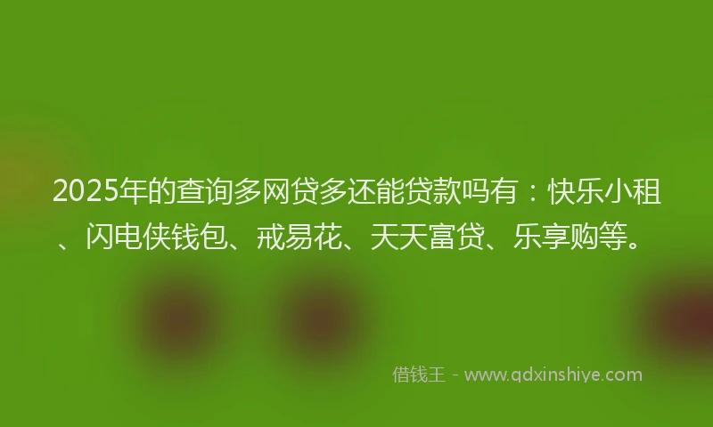 2025年的查询多网贷多还能贷款吗有：快乐小租、闪电侠钱包、戒易花、天天富贷、乐享购等。