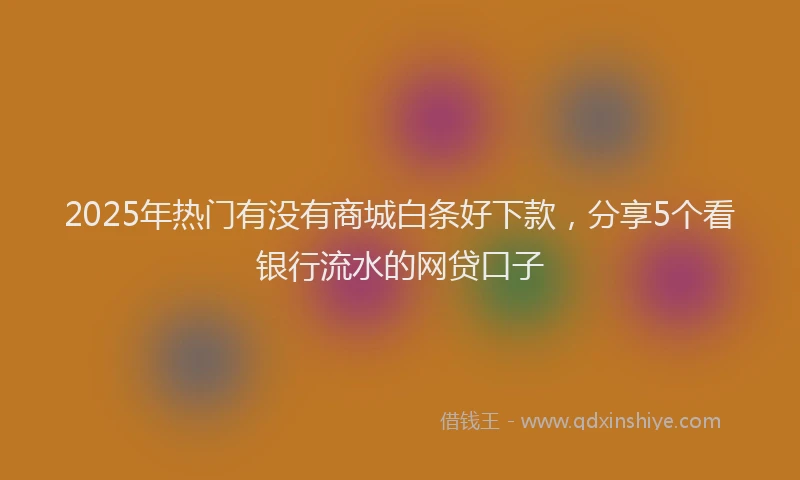 2025年热门有没有商城白条好下款，分享5个看银行流水的网贷口子