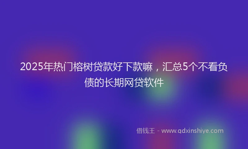 2025年热门榕树贷款好下款嘛，汇总5个不看负债的长期网贷软件
