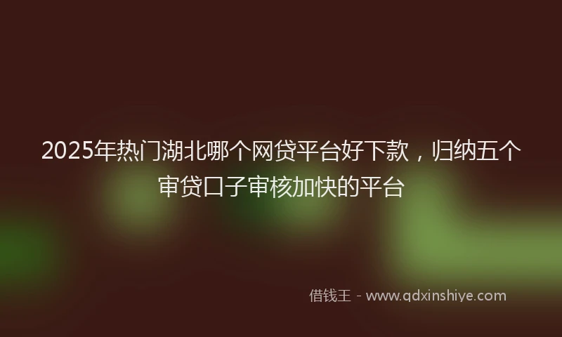 2025年热门湖北哪个网贷平台好下款，归纳五个审贷口子审核加快的平台