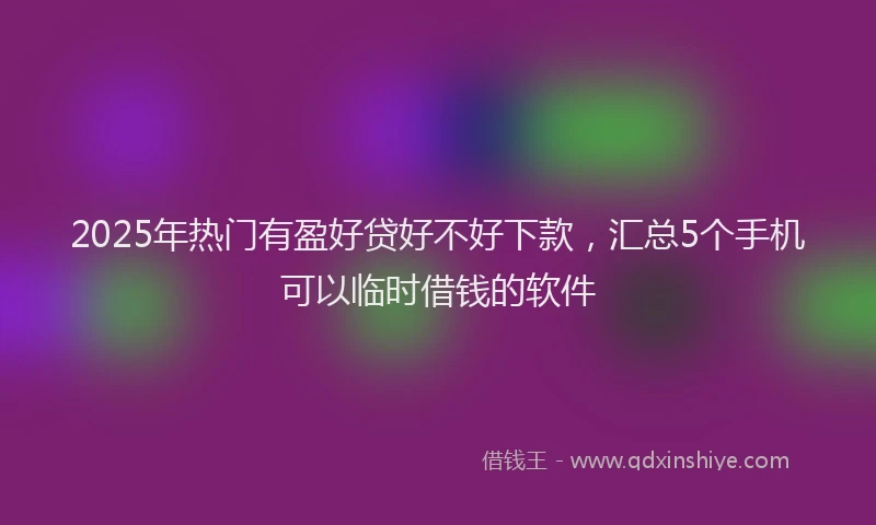 2025年热门有盈好贷好不好下款，汇总5个手机可以临时借钱的软件