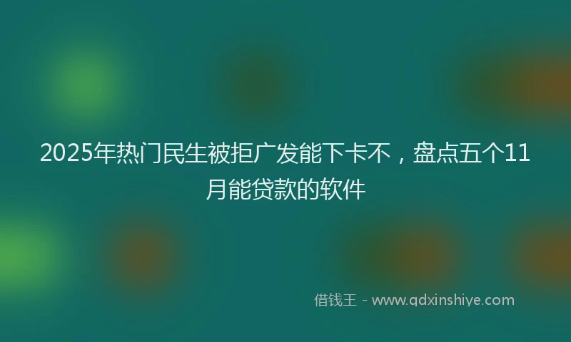 2025年热门民生被拒广发能下卡不，盘点五个11月能贷款的软件