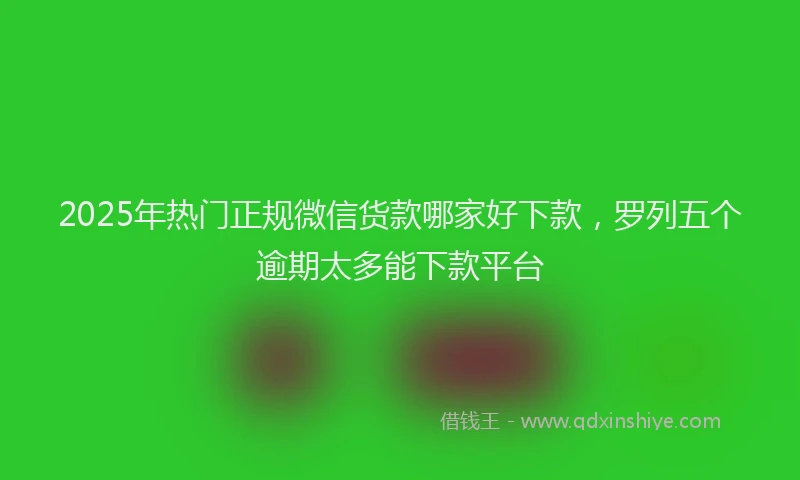 2025年热门正规微信货款哪家好下款，罗列五个逾期太多能下款平台