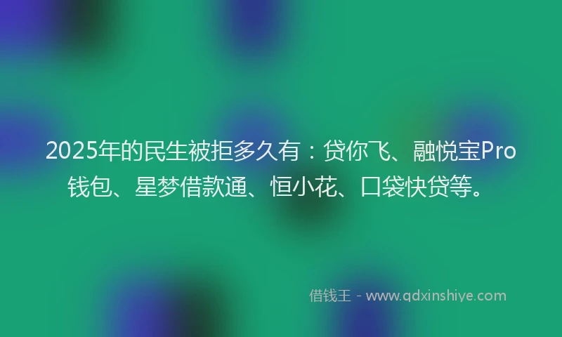 2025年的民生被拒多久有：贷你飞、融悦宝Pro钱包、星梦借款通、恒小花、口袋快贷等。