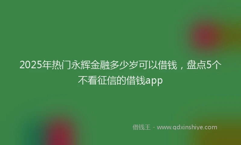 2025年热门永辉金融多少岁可以借钱，盘点5个不看征信的借钱app