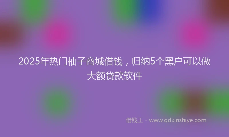 2025年热门柚子商城借钱，归纳5个黑户可以做大额贷款软件