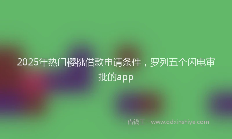 2025年热门樱桃借款申请条件，罗列五个闪电审批的app