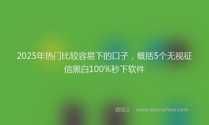 2025年热门比较容易下的口子,概括5个无视征信黑白100%秒下软件