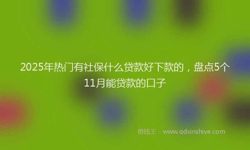 2025年热门有社保什么贷款好下款的,盘点5个11月能贷款的口子