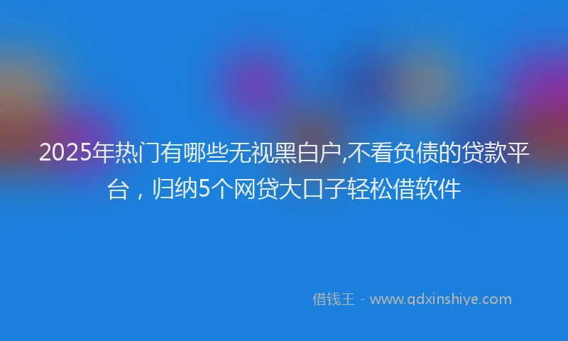 2025年热门有哪些无视黑白户,不看负债的贷款平台，归纳5个网贷大口子轻松借软件