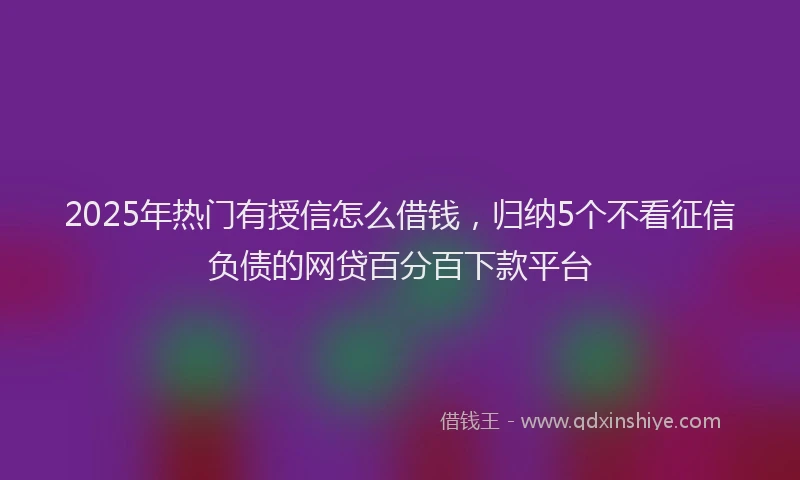 2025年热门有授信怎么借钱，归纳5个不看征信负债的网贷百分百下款平台