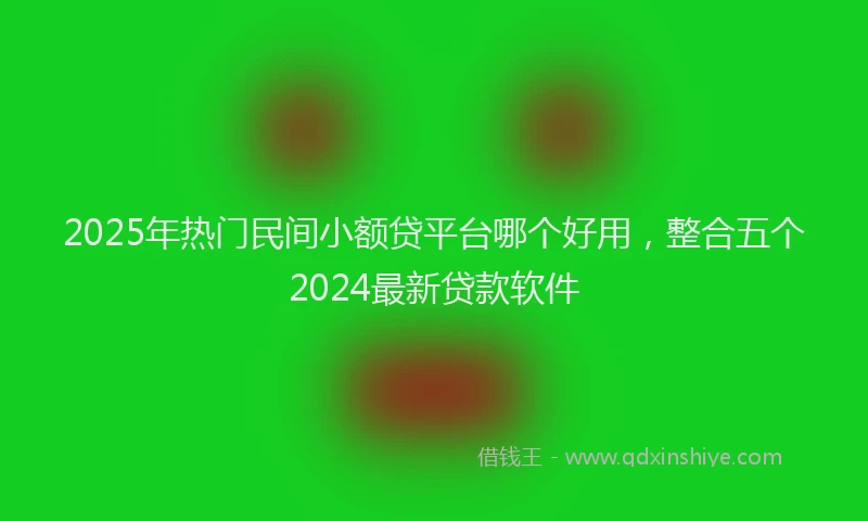 2025年热门民间小额贷平台哪个好用，整合五个2024最新贷款软件